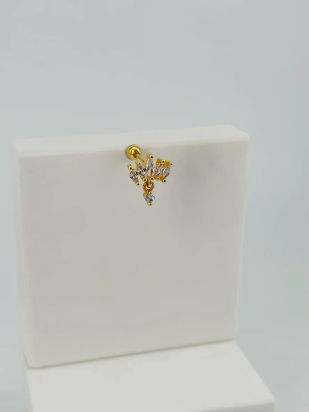 Zirkon Taşlı Uç Kısmı : Pirinç Kıkırdak Bar Uzunluğu : 6 Mm / Bar Kalınlığı 0.8 Mm / Top Boyu 3 Mm - Pt0047-1 ürün görseli 1