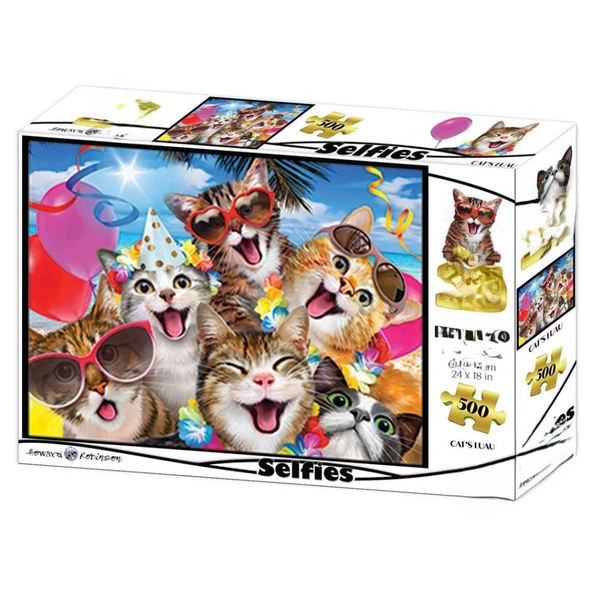 Kediler Partide 500 Parça Yetişkin Puzzle ürün görseli 1