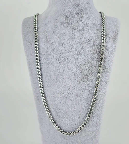 Rodyum Çelik Erkek Kolye 60 Cm - Ekl0038 ürün görseli 1
