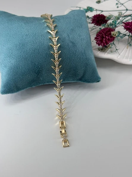 Zirkon Taşlı Pirinç Zirkon Bileklikler 17+2 Cm  - Kbl0271 ürün görseli 1
