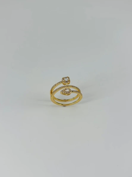 Ayarlanabilir   Zirkon Taşlı Pirinç Bijuteri Yüzük - Yz0140-1 ürün görseli 1