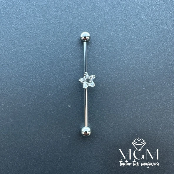 Rodyum Zirkon Taşlı Çelik Köprü - Pr000169 ürün görseli 1