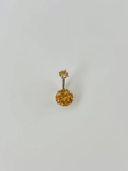 Turuncu Taşlı Göbek Piercing - Pg0016 ürün görseli 1