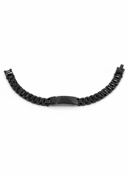 Siyah Çelik  Erkek Çelik Bileklik Boy 21.5 Cm / En 0.9 Mm  - Ebl0033 ürün görseli 1