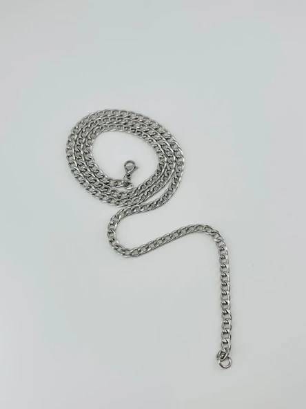 Rodyum Çelik Erkek Kolye 60 Cm - Ekl0001 - Resim 2