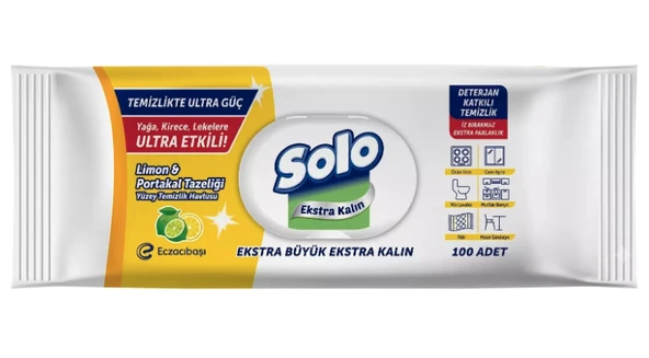 Solo Limon&Portakal Yüzey Temizleme Mendili 100lü ürün görseli 1