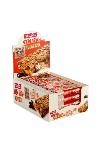 Yayla Onlife Bitter Çikolatalı ve Portakallı Yulaf Bar 35 g x20 ürün görseli 1