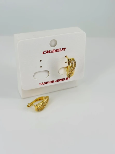 Zirkon Taşlı Pirinç Küpeler - Kp00460 ürün görseli 1