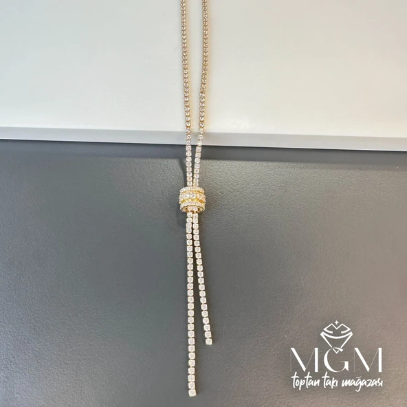 2 Mm Zirkon Taşlı Pirinç Kolyeler 48+5 Cm Uzatma Payı - Kl0086 ürün görseli 1
