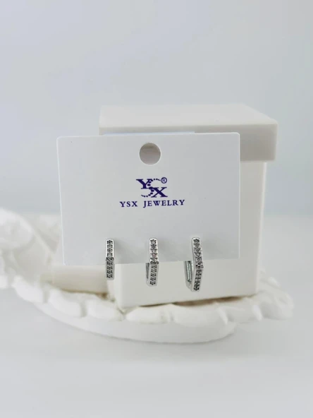 Zirkon Taşlı Üçlü Kombin Küpe - Kp00405 ürün görseli 1