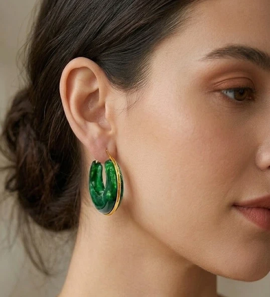 Emerald Touch Vintage Küpe - Kp00692 - Resim 2
