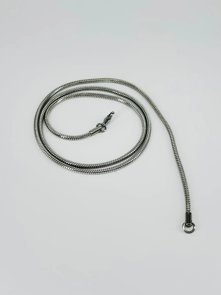 Rodyum Çelik Erkek Kolye 60 Cm - Ekl0022 - Resim 2
