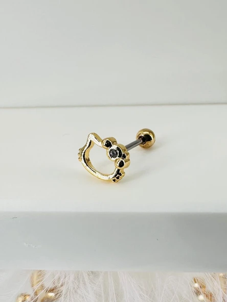 Zirkon Taşlı Uç Kısmı : Pirinç Kıkırdak Bar Uzunluğu : 6 Mm / Bar Kalınlığı 0.8 Mm / Top Boyu 3 Mm - Pt0005-1 ürün görseli 1