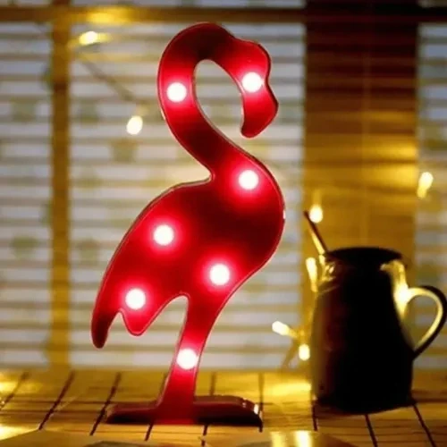 Led Işıklı Flamingo Gece Lambası - Resim 3