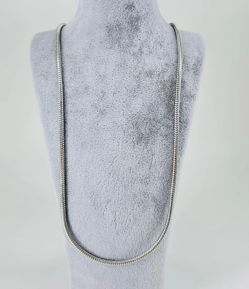 Rodyum Çelik Erkek Kolye 60 Cm - Ekl0022 ürün görseli 1