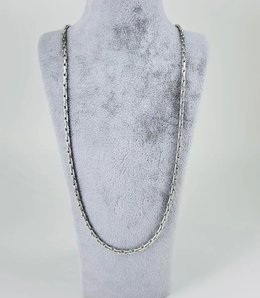 Rodyum Çelik Erkek Kolye 60 Cm - Ekl0021 ürün görseli 1