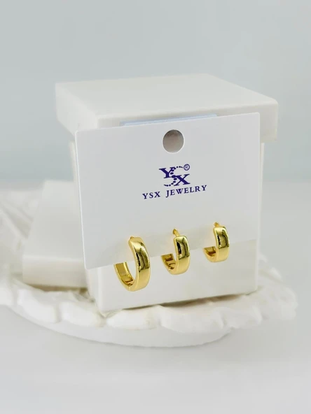 Zirkon Taşlı Üçlü Kombin Küpe - Kp00391 ürün görseli 1