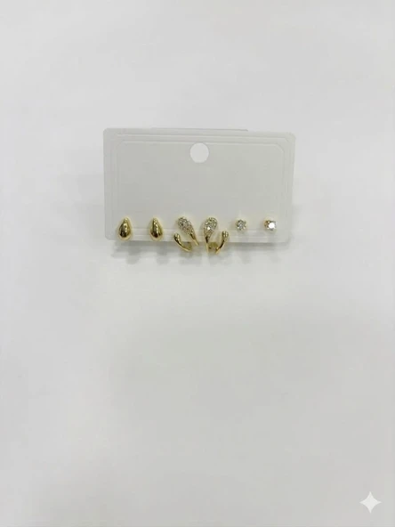 Su Damlası Altılı Kombin Küpe - Kp00566 ürün görseli 1