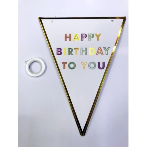 Happy Birthday To You Flama Bayrak Süsü ürün görseli 1