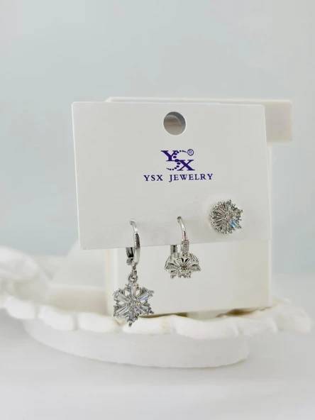Zirkon Taşlı Üçlü Kombin Küpe - Kp00399 ürün görseli 1
