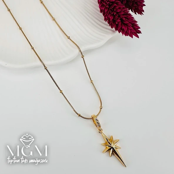 Zirkon Taşlı Zincir : Çelik Çelik Kolye 40+5 Cm - Kl0239 ürün görseli 1