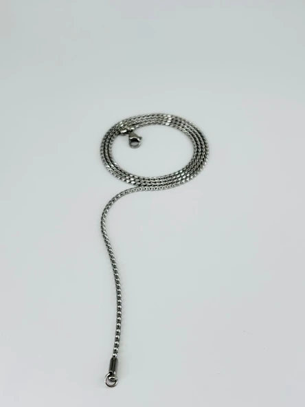 Rodyum Çelik Erkek Kolye 60 Cm - Ekl0033 - Resim 2