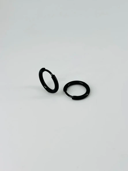 Siyah Çelik Erkek Küpe Çap (9 Mm) Kalınlık (2 Mm) - Ekp0034 ürün görseli 1