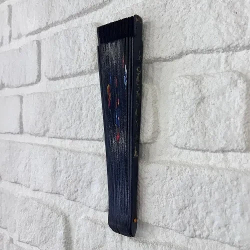 Bambu Çift Taraflı Siyah Yelpaze 12'li Paket - Resim 4
