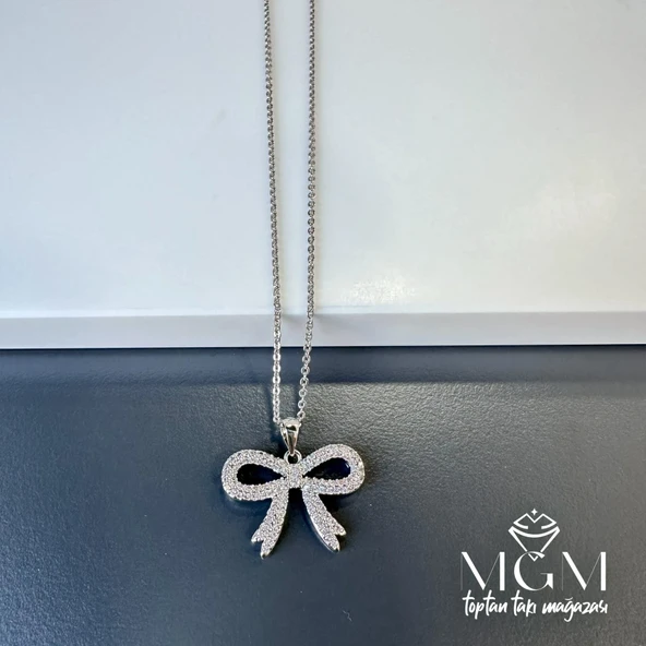 Zirkon Taşlı Fiyonk Kolye - Kl0016 ürün görseli 1