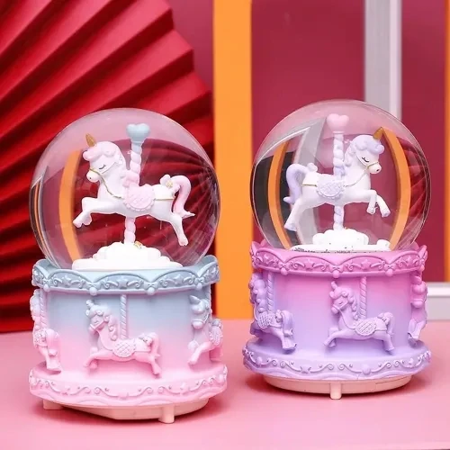 Mini Boy Işıklı Unicorn Kar Küresi - Resim 2