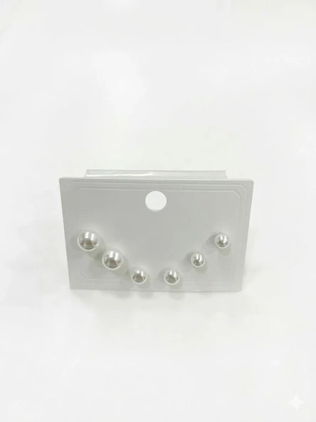 İnci ( İğne Kısmı Rodyum Kaplama ) Zirkon Taşlı Pirinç Altılı  Kombin Küpe - Kp00656 ürün görseli 1