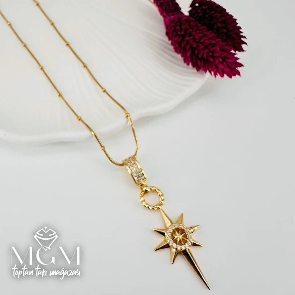 Zirkon Taşlı Zincir : Çelik Çelik Kolye 40+5 Cm - Kl0209 ürün görseli 1