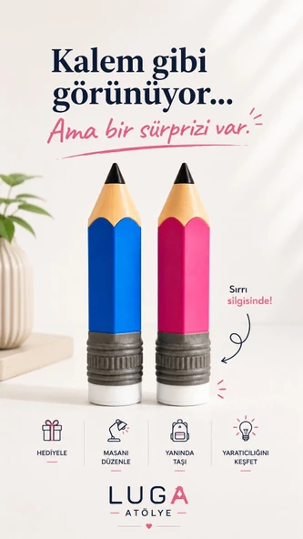 Dev Kalem Kutusu - 3D Baskı Kalem Şeklinde Çok Amaçlı Organizer ürün görseli 1