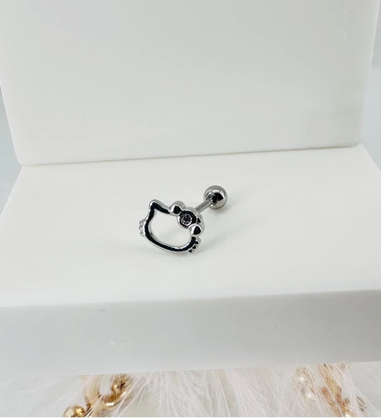 Rodyum Zirkon Taşlı Uç Kısmı : Pirinç Kıkırdak Bar Uzunluğu : 6 Mm / Bar Kalınlığı 0.8 Mm / Top Boyu 3 Mm - Pt0005 ürün görseli 1