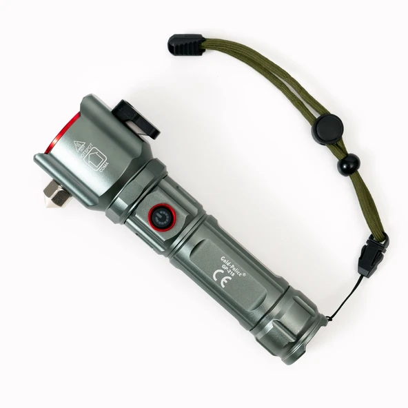 Gold  Gp-218 İle Sınırları Aşın Yeni Nesil Tg Led Teknolojisiyle Ultra Uzun Menzilli Aydınlatma Ve Acil Durumlar İçin Dahili Cam Kırıcı Bir Arada. Şarj Edilebilir, Darbeye Dayanıklı Ve Profesyo ürün görseli 1