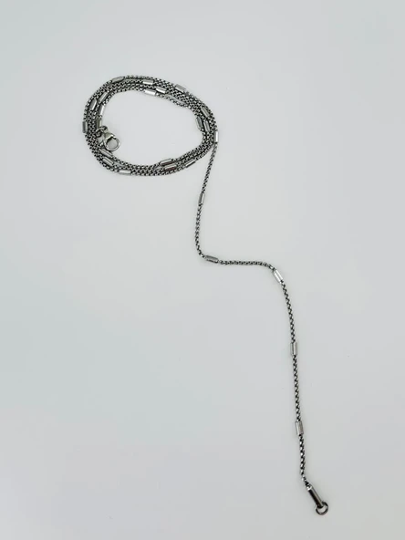 Gri Çelik Erkek Kolye 60 Cm - Ekl0003 - Resim 2