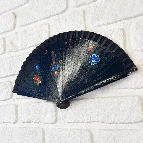 Bambu Çift Taraflı Siyah Yelpaze 12'li Paket - Resim 2