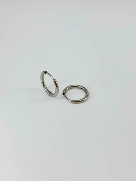 Rodyum   Çelik Erkek Küpe Çap (12 Mm) Kalınlık (2 Mm) - Ekp0027 ürün görseli 1