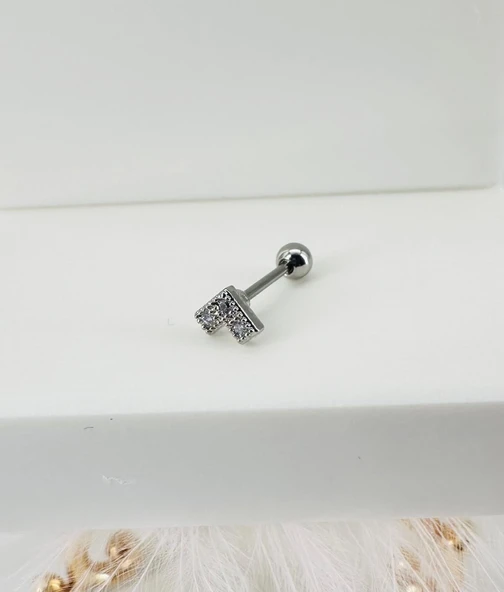 Rodyum Zirkon Taşlı Uç Kısmı : Pirinç Kıkırdak Bar Uzunluğu : 6 Mm / Bar Kalınlığı 0.8 Mm / Top Boyu 3 Mm - Pt0008 ürün görseli 1