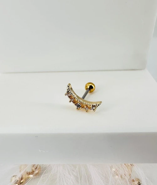 Zirkon Taşlı Uç Kısmı : Pirinç Kıkırdak Bar Uzunluğu : 6 Mm / Bar Kalınlığı 0.8 Mm / Top Boyu 3 Mm - Pt0003-1 ürün görseli 1