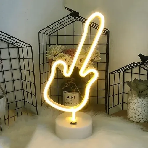 Neon Gitar Masa Lambası ürün görseli 1