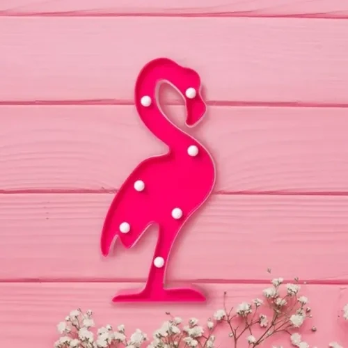 Led Işıklı Flamingo Gece Lambası - Resim 5