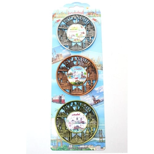 İstanbul Temalı Metal Magnet 3'lü Set Model 2 ürün görseli 1