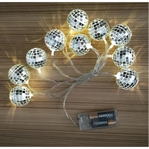 2m 10 Led Pilli Disko Toplu Işık - Resim 2