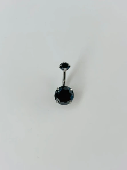 Siyah Taşlı Göbek Piercing - Pg0021 ürün görseli 1