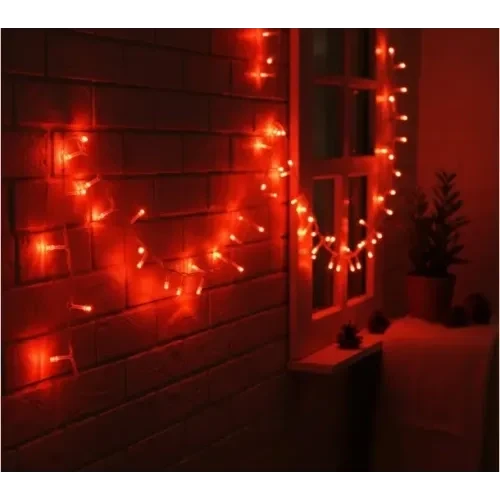 Damla Uçlu Kırmızı Dekoratif Işık 10 Metre 100 Led ürün görseli 1