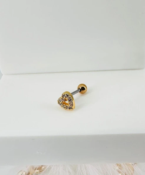 Zirkon Taşlı Uç Kısmı : Pirinç Kıkırdak Bar Uzunluğu : 6 Mm / Bar Kalınlığı 0.8 Mm / Top Boyu 3 Mm - Pt0007-1 ürün görseli 1