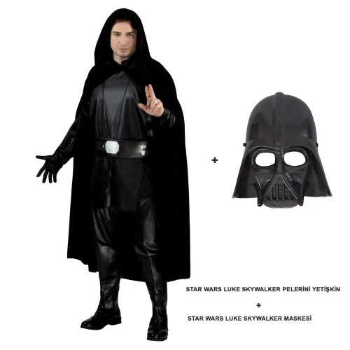 Star Wars Luke Skywalker Pelerini Yetişkin Ve Maskesi ürün görseli 1