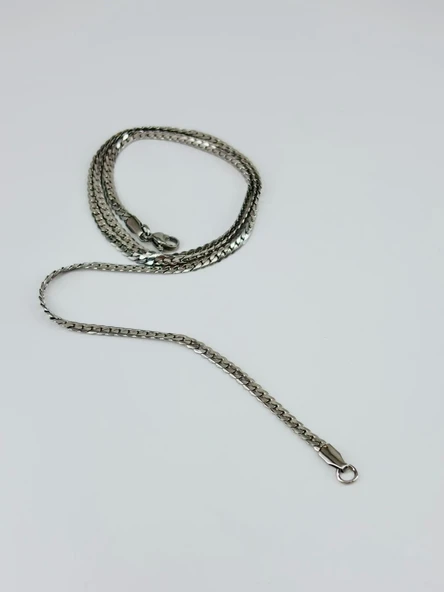 Rodyum Çelik Erkek Kolye 60 Cm - Ekl0034 - Resim 2