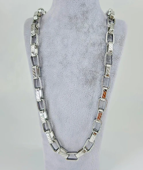 Rodyum Çelik Erkek Kolye 60 Cm - Ekl0040 ürün görseli 1